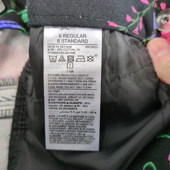 NWT Old Navy Pixie Floral Print Pants Women's 6 Stretch 30x27 Birds Cottagecore - Picture 4 of 10